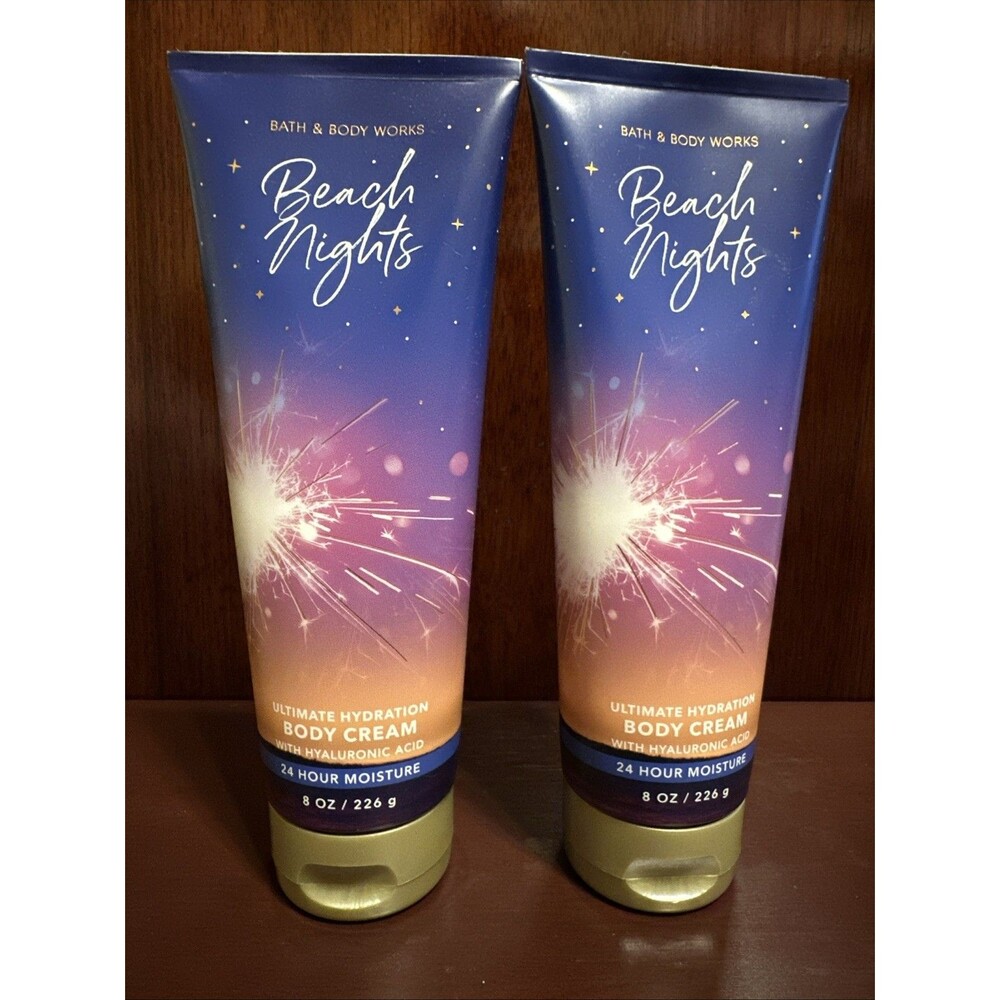 2 BATH & BODY WORKS BEACH NIGHTS BODY CREAM 8 OZ